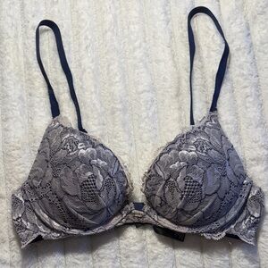 Victoria's Secret Lace Bra in Navy and Gray